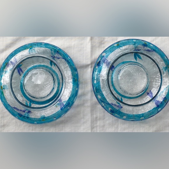 ITEM 201. Dragonfly glass/crinkle candle set - Picture 4 of 4